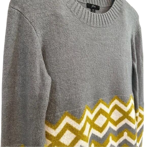 J. Crew Geometric Fair Isle Wool Blend Crewneck Sweater Size XS - Picture 3 of 6